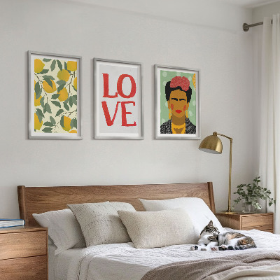 Večdelna slika v okvirju Limone OBOŽUJEJO portret Fride