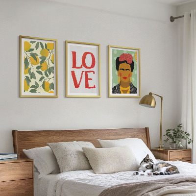 Večdelna slika v okvirju Limone OBOŽUJEJO portret Fride