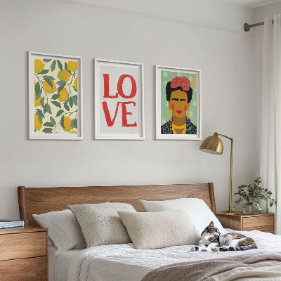 Večdelna slika v okvirju Limone OBOŽUJEJO portret Fride