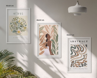 Triptih v okvirju Boho pastelni minimalistični plakati