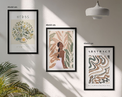 Triptih v okvirju Boho pastelni minimalistični plakati