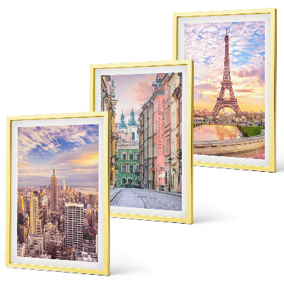 Triptih v okvirju Mesta New York Pariz Somrak