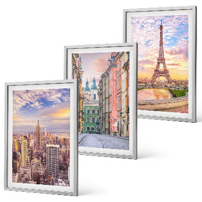Triptih v okvirju Mesta New York Pariz Somrak