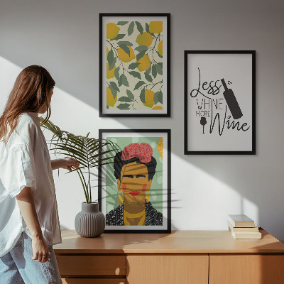 Triptih v okvirju Portret Fride z limoninim vinom