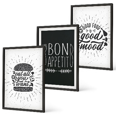 Triptih v okvirju Grafični slogani za hrano in kulinariko
