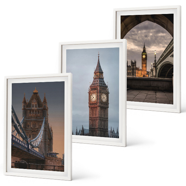Triptih v okvirju Ura Big Ben na Londonskem mostu