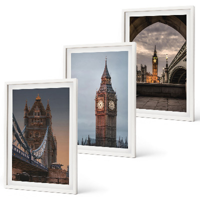 Triptih v okvirju Ura Big Ben na Londonskem mostu