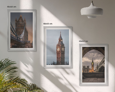 Triptih v okvirju Ura Big Ben na Londonskem mostu