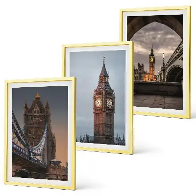Ura Big Ben na Londonskem mostu triptih v okvirju