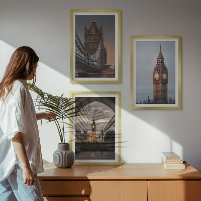 Triptih v okvirju Ura Big Ben na Londonskem mostu