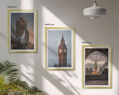 Triptih v okvirju Ura Big Ben na Londonskem mostu