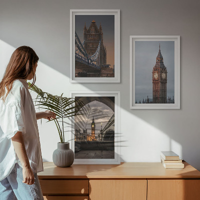 Triptih v okvirju Ura Big Ben na Londonskem mostu