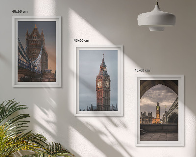Triptih v okvirju Ura Big Ben na Londonskem mostu