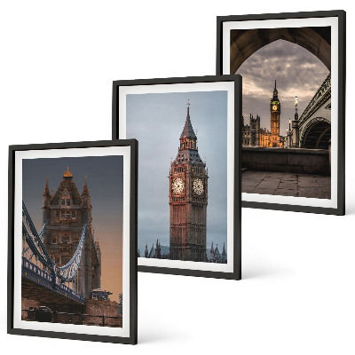 Triptih v okvirju Ura Big Ben na Londonskem mostu