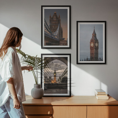 Triptih v okvirju Ura Big Ben na Londonskem mostu