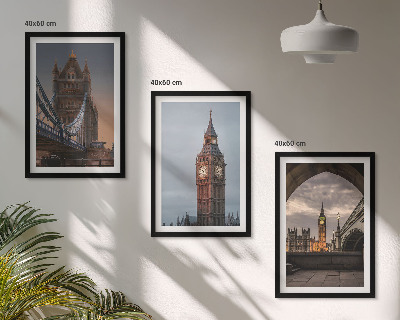 Triptih v okvirju Ura Big Ben na Londonskem mostu