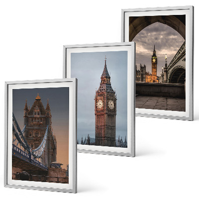 Triptih v okvirju Ura Big Ben na Londonskem mostu