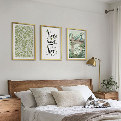 Set 3 slik v okvirju Zeleni listi rastlinske arhitekture