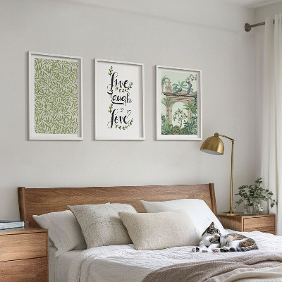 Set 3 slik v okvirju Zeleni listi rastlinske arhitekture
