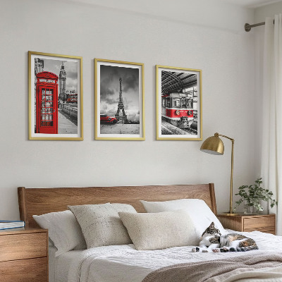 Triptih v okvirju Ikone London Pariz promet