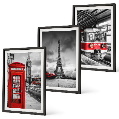 Triptih v okvirju Ikone London Pariz promet