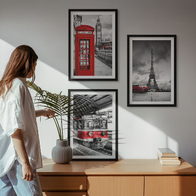 Triptih v okvirju Ikone London Pariz promet