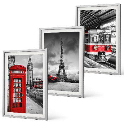 Triptih v okvirju Ikone London Pariz promet
