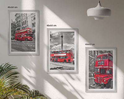 Set 3 slik v okvirju Rdeči avtobusi London