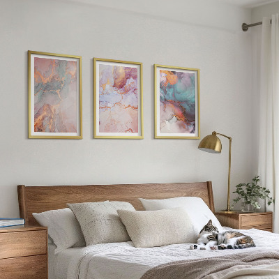 Set 3 slik v okvirju Abstraktni pastelni vzorci