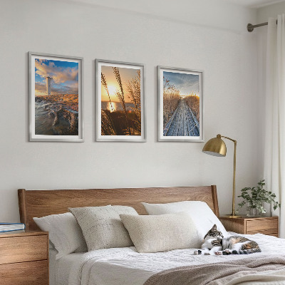 Set 3 slik v okvirju Travnati pomol svetilnika