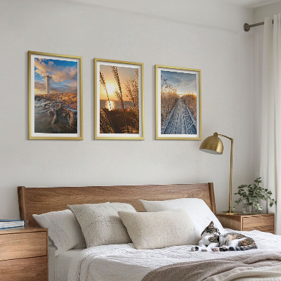 Set 3 slik v okvirju Travnati pomol svetilnika