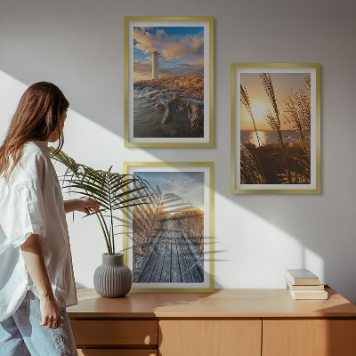 Set 3 slik v okvirju Travnati pomol svetilnika