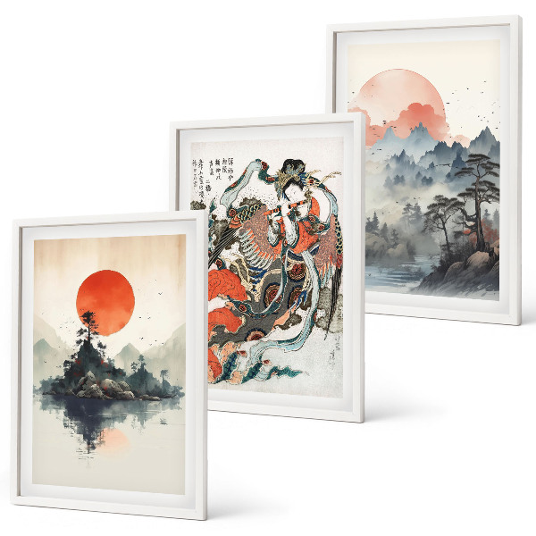 Večdelna slika v okvirju Azijske japonske slike