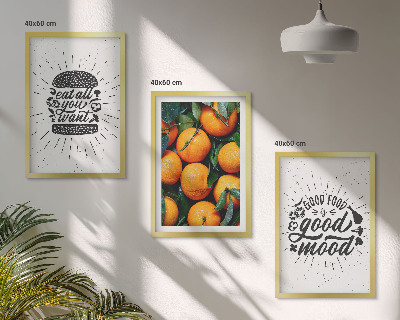 Set 3 slik v okvirju Kuhinja sočnih pomaranč