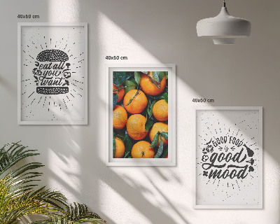Set 3 slik v okvirju Kuhinja sočnih pomaranč