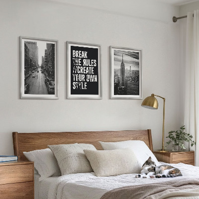 Set 3 slik v okvirju Črno-beli navdih za mestne ulice