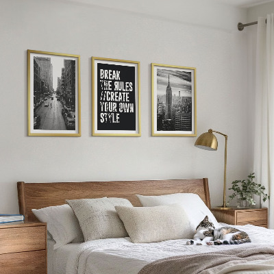 Set 3 slik v okvirju Črno-beli navdih za mestne ulice