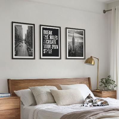 Set 3 slik v okvirju Črno-beli navdih za mestne ulice