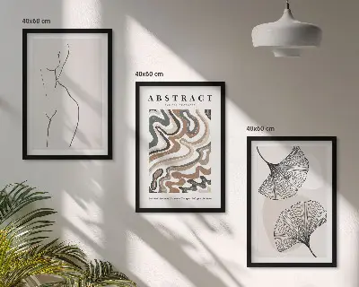 Komplet 3 slik v okvirjih z abstraktnimi boemskimi vzorci in oblikami