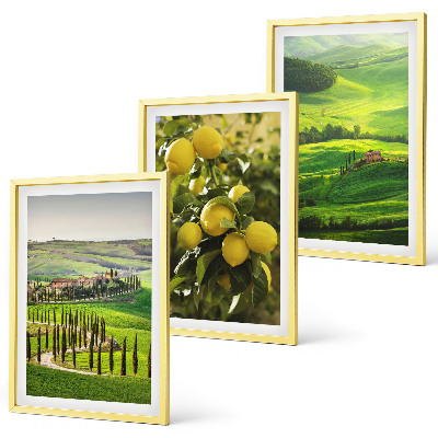 Triptih v okvirju Italijanski citrusi in hribi