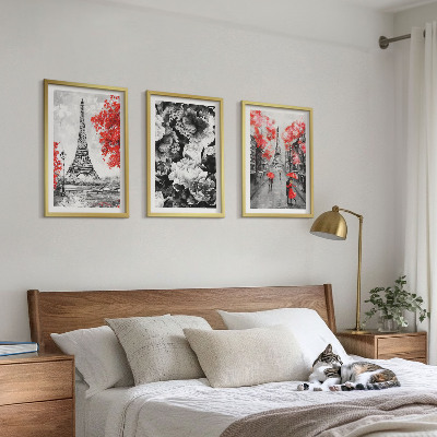 Set 3 slik v okvirju Sive slike Eifflovega stolpa