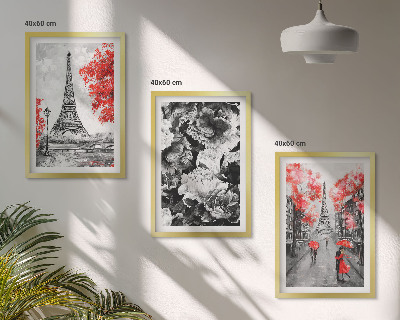 Set 3 slik v okvirju Sive slike Eifflovega stolpa