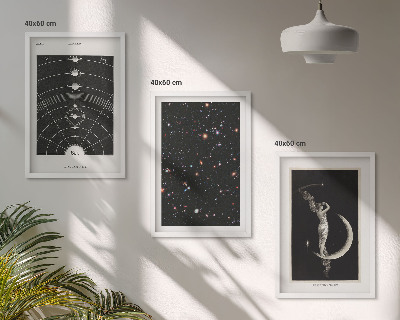 Set 3 slik v okvirju Nočna figura sončnega sistema