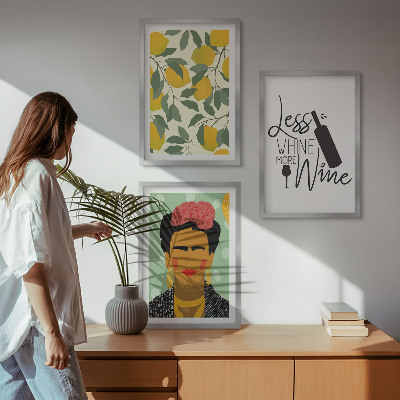 Triptih v okvirju Portret Fride z limoninim vinom