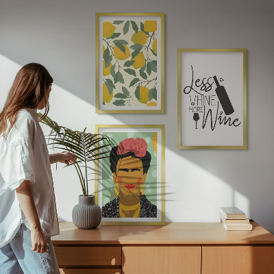 Triptih v okvirju Portret Fride z limoninim vinom