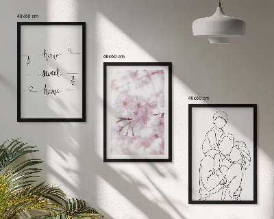 Set 3 slik v okvirju Minimalistična družina rož