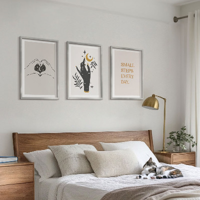 Večdelna slika v okvirju Minimalistične boemske ilustracije
