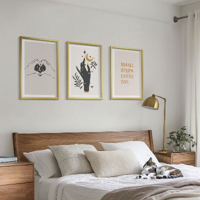 Večdelna slika v okvirju Minimalistične boemske ilustracije