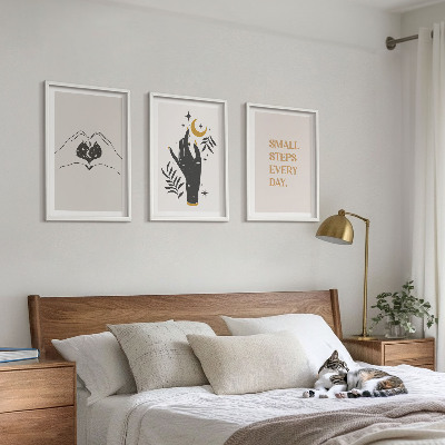 Večdelna slika v okvirju Minimalistične boemske ilustracije