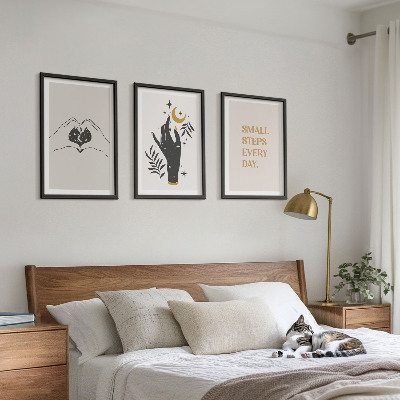 Večdelna slika v okvirju Minimalistične boemske ilustracije
